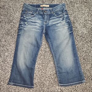 Bke Denim Culture Capri Jeans Women's Size 28, Darkwash Faded‎ Front Y2k 2000s